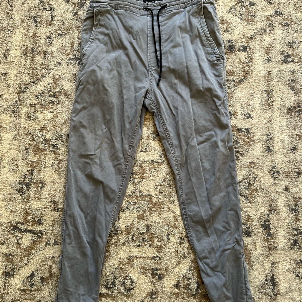 American Eagle Gray Zipper Bottom Joggers
